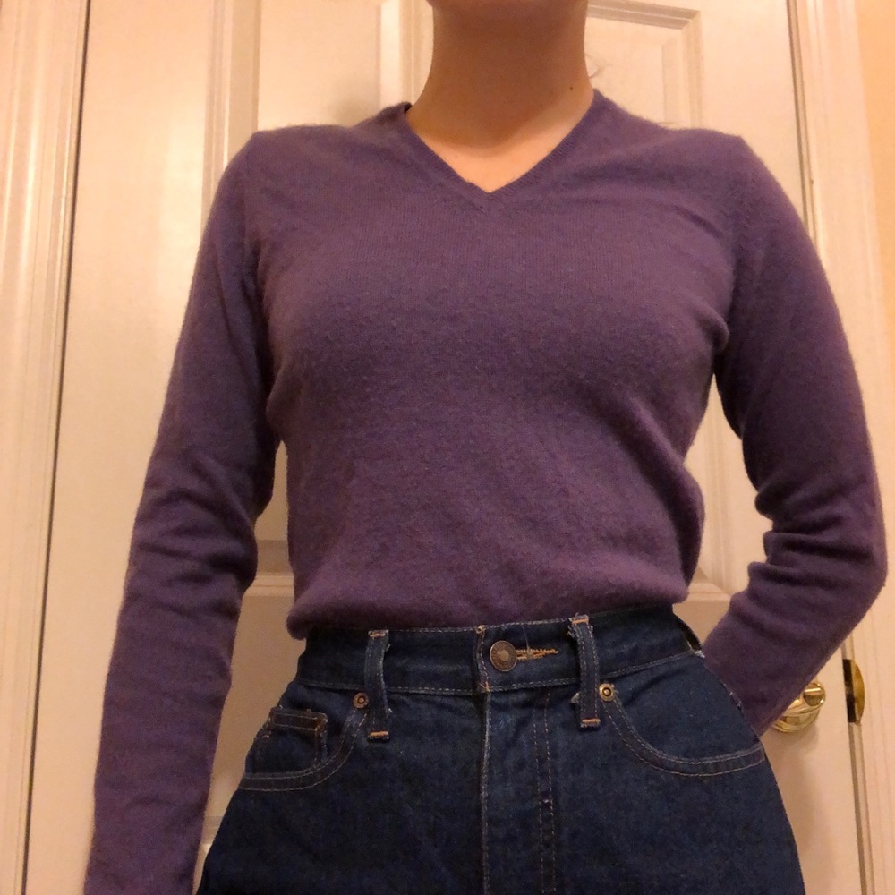 Purple 100% Cashmere Sweater